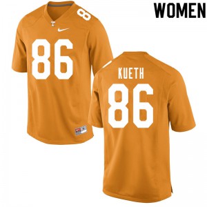 Womens Tennessee Volunteers Gatkek Kueth #86 Stitched Orange Jersey 775888-214
