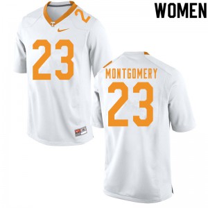 Womens Tennessee Volunteers Isaiah Montgomery #23 White Player Jerseys 267987-661