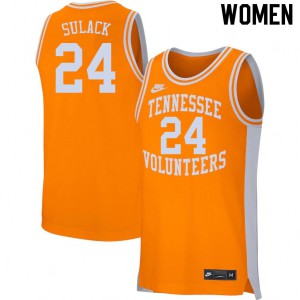 Womens Tennessee Volunteers Isaiah Sulack #24 Orange Basketball Jerseys 855836-867