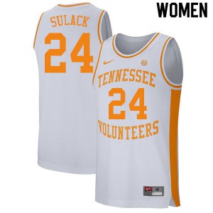 Women Tennessee Volunteers Isaiah Sulack #24 White Alumni Jerseys 726584-950