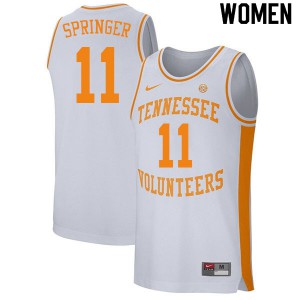 Women Tennessee Volunteers Jaden Springer #11 White College Jerseys 763849-120