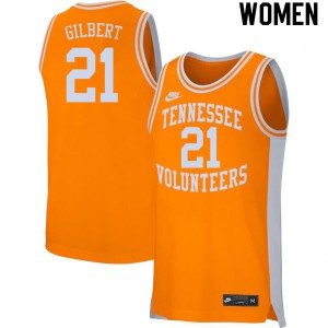 Women Tennessee Volunteers Kent Gilbert #21 Orange Official Jerseys 209352-447