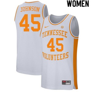 Women's Tennessee Volunteers Keon Johnson #45 University White Jerseys 334819-921