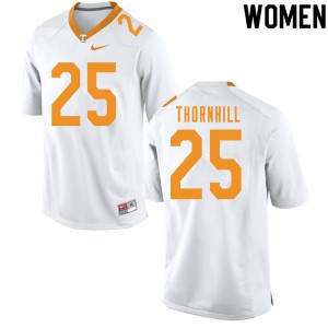 Womens Tennessee Volunteers Maceo Thornhill #25 Embroidery White Jersey 781745-496