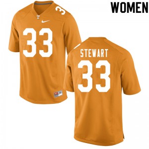 Womens Tennessee Volunteers Tyrik Stewart #33 Orange Stitch Jerseys 772968-958