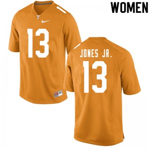 Women Tennessee Volunteers Velus Jones Jr. #13 Official Orange Jerseys 404171-544