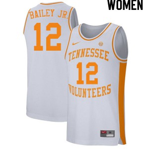 Women's Tennessee Volunteers Victor Bailey Jr. #12 White University Jersey 219668-161