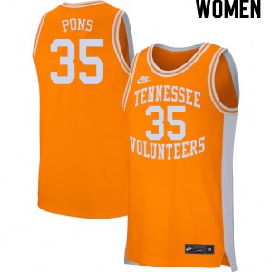 Women's Tennessee Volunteers Yves Pons #35 Player Orange Jerseys 181317-878