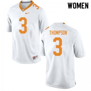 Women's Tennessee Volunteers Bryce Thompson #3 College White Jerseys 754983-881