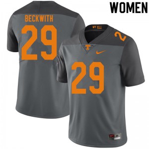 Women Tennessee Volunteers Camryn Beckwith #29 Gray Stitched Jerseys 843365-817