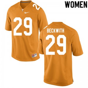 Women's Tennessee Volunteers Camryn Beckwith #29 Orange Stitched Jerseys 696149-443