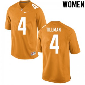 Womens Tennessee Volunteers Cedric Tillman #4 Orange Stitch Jersey 150553-432