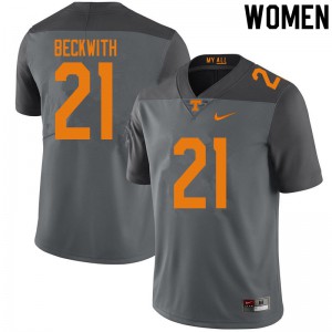 Womens Tennessee Volunteers Dee Beckwith #21 College Gray Jersey 556886-582