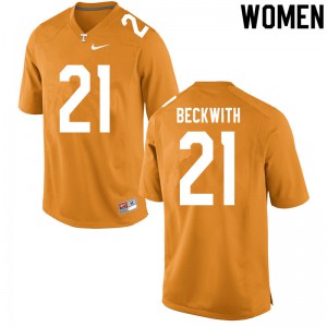 Womens Tennessee Volunteers Dee Beckwith #21 Orange Stitch Jersey 528804-985
