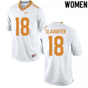 Womens Tennessee Volunteers Doneiko Slaughter #18 White College Jerseys 409624-909