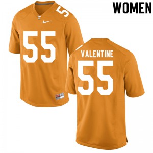 Womens Tennessee Volunteers Eunique Valentine #55 Orange Player Jerseys 108636-982