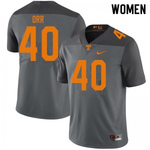 Womens Tennessee Volunteers Fred Orr #40 Gray Stitched Jersey 750298-469
