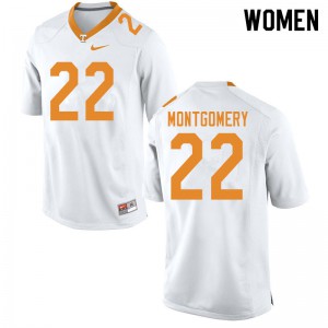 Women Tennessee Volunteers Isaiah Montgomery #22 White NCAA Jerseys 292397-561