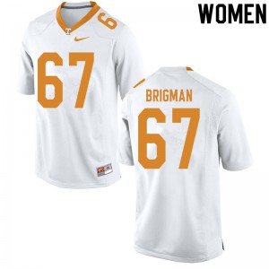 Women's Tennessee Volunteers Jacob Brigman #67 NCAA White Jersey 486837-606