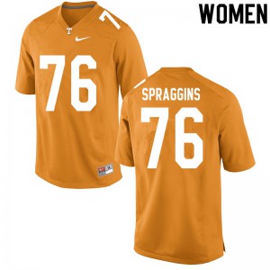 Womens Tennessee Volunteers Javontez Spraggins #76 University Orange Jersey 365439-263