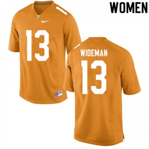 Women Tennessee Volunteers Malachi Wideman #13 Football Orange Jersey 650740-119