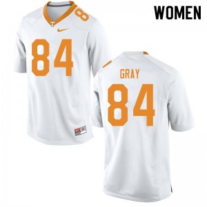 Women Tennessee Volunteers Maleik Gray #84 Stitched White Jersey 325400-570