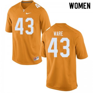 Womens Tennessee Volunteers Marshall Ware #43 Player Orange Jersey 113901-289