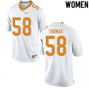 Womens Tennessee Volunteers Omari Thomas #58 White Stitched Jersey 360578-607