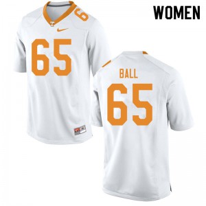 Womens Tennessee Volunteers Parker Ball #65 White Player Jerseys 160147-853