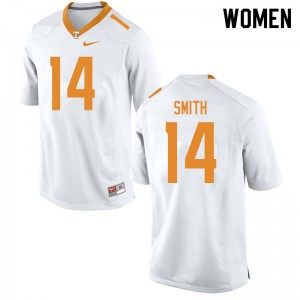 Womens Tennessee Volunteers Spencer Smith #14 White Embroidery Jerseys 975440-914