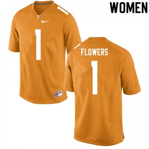 Women's Tennessee Volunteers Trevon Flowers #1 Orange Stitched Jersey 793067-340