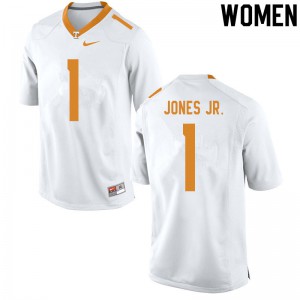 Womens Tennessee Volunteers Velus Jones Jr. #1 University White Jersey 257809-606