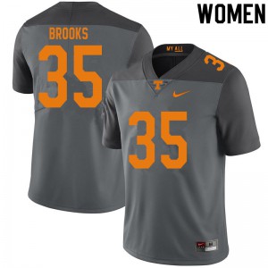 Women Tennessee Volunteers Will Brooks #35 Stitch Gray Jerseys 141516-356