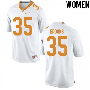 Women Tennessee Volunteers Will Brooks #35 Stitched White Jerseys 740049-260