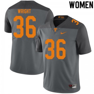 Womens Tennessee Volunteers William Wright #36 Player Gray Jerseys 719883-976
