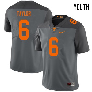 Youth Tennessee Volunteers Alontae Taylor #6 Gray Stitch Jersey 981231-127