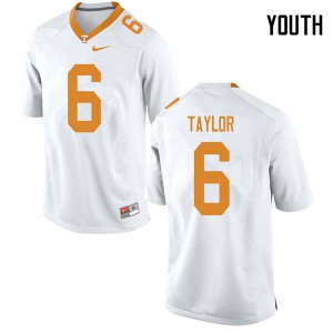 Youth Tennessee Volunteers Alontae Taylor #6 Stitch White Jersey 953601-977