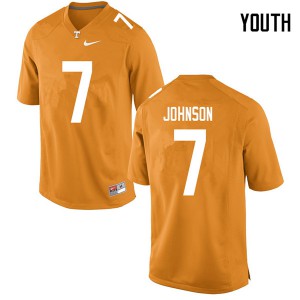 Youth Tennessee Volunteers Brandon Johnson #7 NCAA Orange Jersey 947225-997