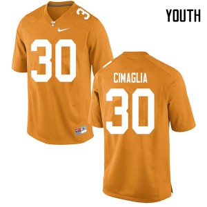 Youth Tennessee Volunteers Brent Cimaglia #30 Stitch Orange Jersey 995094-414