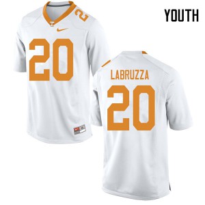 Youth Tennessee Volunteers Cheyenne Labruzza #20 White Football Jersey 374017-512