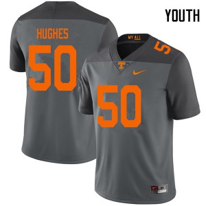 Youth Tennessee Volunteers Cole Hughes #50 Gray Stitched Jerseys 707464-353