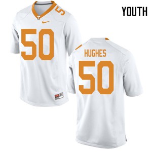 Youth Tennessee Volunteers Cole Hughes #50 White Stitch Jerseys 774306-221
