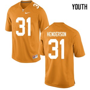 Youth Tennessee Volunteers D.J. Henderson #31 Orange Stitched Jersey 434026-191
