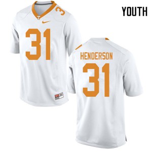 Youth Tennessee Volunteers D.J. Henderson #31 White College Jerseys 755486-969