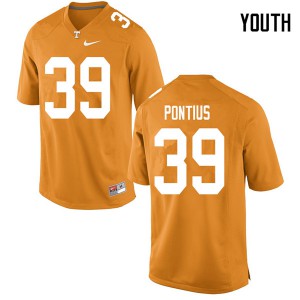 Youth Tennessee Volunteers Grayson Pontius #39 Embroidery Orange Jerseys 718152-822