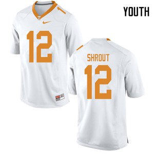 Youth Tennessee Volunteers JT Shrout #12 White Player Jerseys 184743-538
