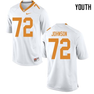 Youth Tennessee Volunteers Jahmir Johnson #72 Player White Jersey 195050-751