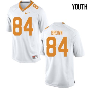 Youth Tennessee Volunteers James Brown #84 White University Jersey 213814-592
