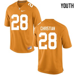 Youth Tennessee Volunteers James Christian #28 Orange NCAA Jersey 170541-701