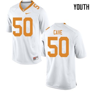 Youth Tennessee Volunteers Joey Cave #50 White Player Jerseys 770550-297